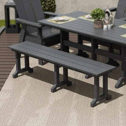 Banc de patio extérieur Polytrends Laguna en HDPE, résistant aux intempéries, 65 pouces