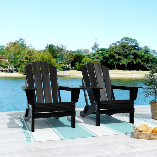 Polytrends Laguna Fauteuils de jardin pliants Adirondack résistants aux intempéries (lot de 2)