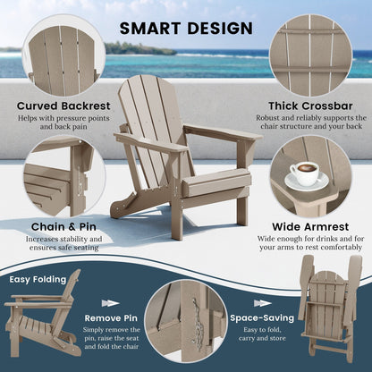 Polytrends Laguna Fauteuils de jardin pliants Adirondack résistants aux intempéries (lot de 2)