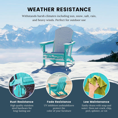 Polytrends Laguna Fauteuils de jardin pliants Adirondack résistants aux intempéries (lot de 2)