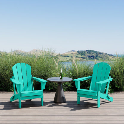 Polytrends Laguna Fauteuils de jardin pliants Adirondack résistants aux intempéries (lot de 2)