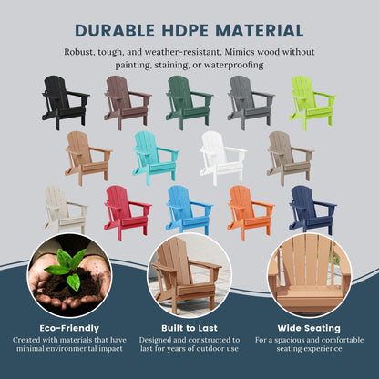 Polytrends Laguna Fauteuils de jardin pliants Adirondack résistants aux intempéries (lot de 2)