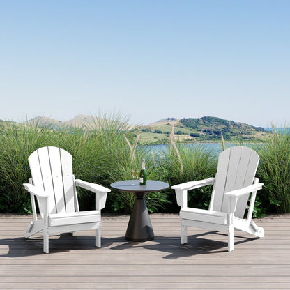 Polytrends Laguna Fauteuils de jardin pliants Adirondack résistants aux intempéries (lot de 2)
