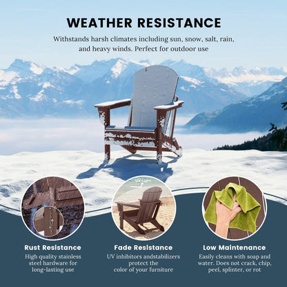 Polytrends Laguna Fauteuils de jardin pliants Adirondack résistants aux intempéries (lot de 2)