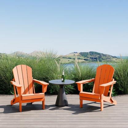 Polytrends Laguna Fauteuils de jardin pliants Adirondack résistants aux intempéries (lot de 2)