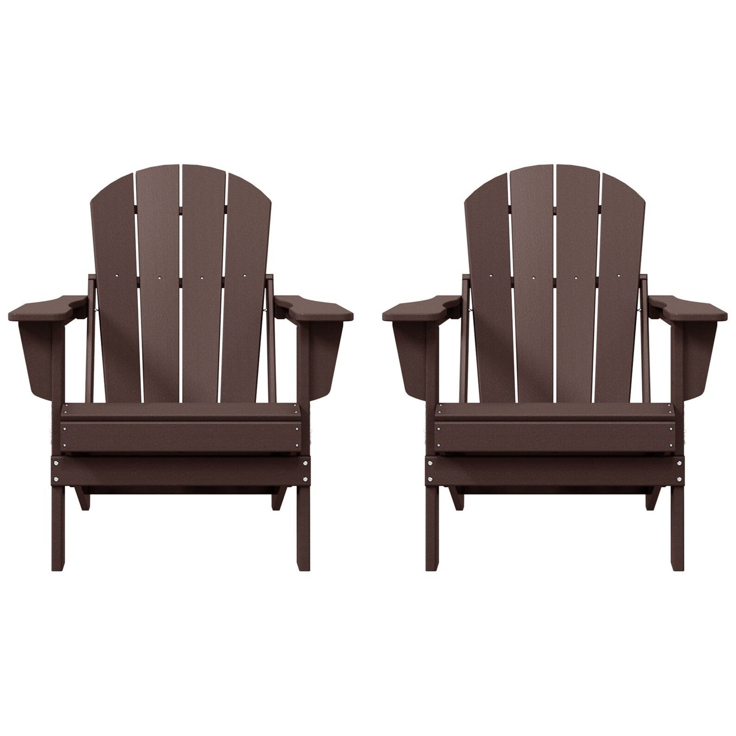 Polytrends Laguna Fauteuils de jardin pliants Adirondack résistants aux intempéries (lot de 2)