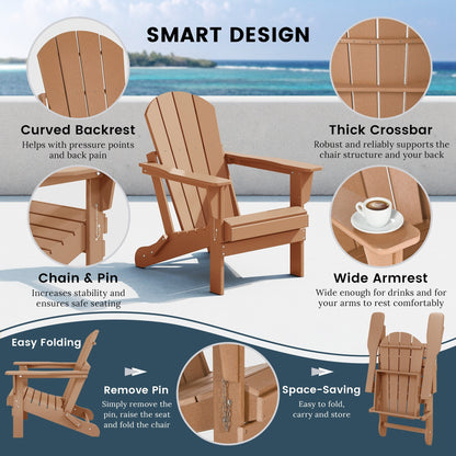 Polytrends Laguna Fauteuils de jardin pliants Adirondack résistants aux intempéries (lot de 2)