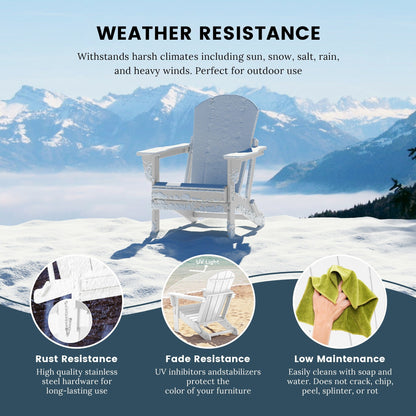 Polytrends Laguna Fauteuils de jardin pliants Adirondack résistants aux intempéries (lot de 2)