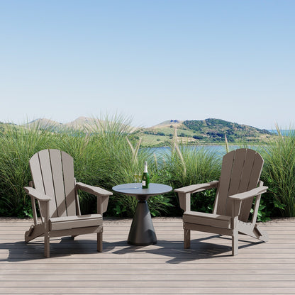 Polytrends Laguna Fauteuils de jardin pliants Adirondack résistants aux intempéries (lot de 2)
