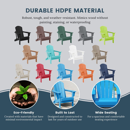 Polytrends Laguna Fauteuils de jardin pliants Adirondack résistants aux intempéries (lot de 2)