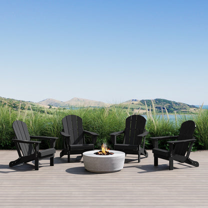 Chaises de jardin pliantes Adirondack Polytrends Laguna résistantes aux intempéries (lot de 4)