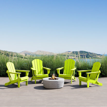 Chaises de jardin pliantes Adirondack Polytrends Laguna résistantes aux intempéries (lot de 4)