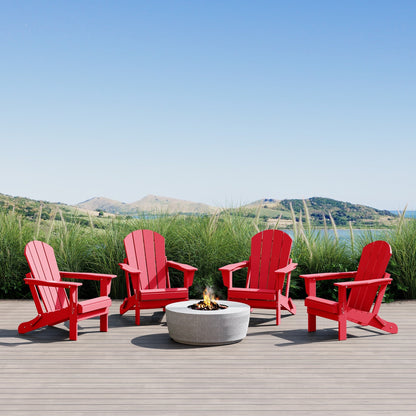 Chaises de jardin pliantes Adirondack Polytrends Laguna résistantes aux intempéries (lot de 4)