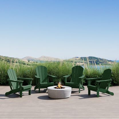 Chaises de jardin pliantes Adirondack Polytrends Laguna résistantes aux intempéries (lot de 4)
