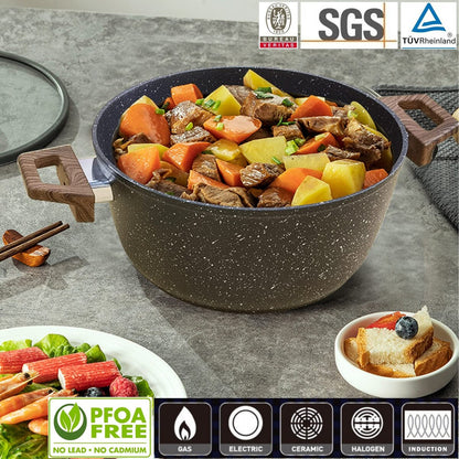 Ensemble de casseroles et poêles antiadhésives, ensemble de cuisine en céramique antiadhésif avec poêle, casserole, sauteuse et cocotte.