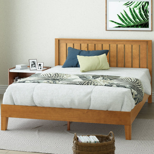 Priage, lit-plateforme en bois de pin rustique de luxe de ZINUS