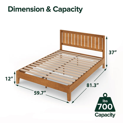Priage, lit-plateforme en bois de pin rustique de luxe de ZINUS
