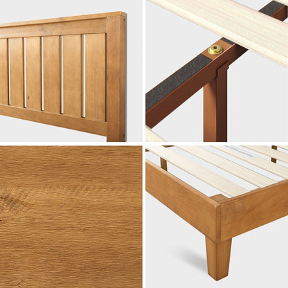 Priage, lit-plateforme en bois de pin rustique de luxe de ZINUS