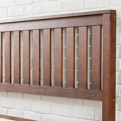 Lit plateforme en bois massif Priage de Zinus, couleur espresso antique.