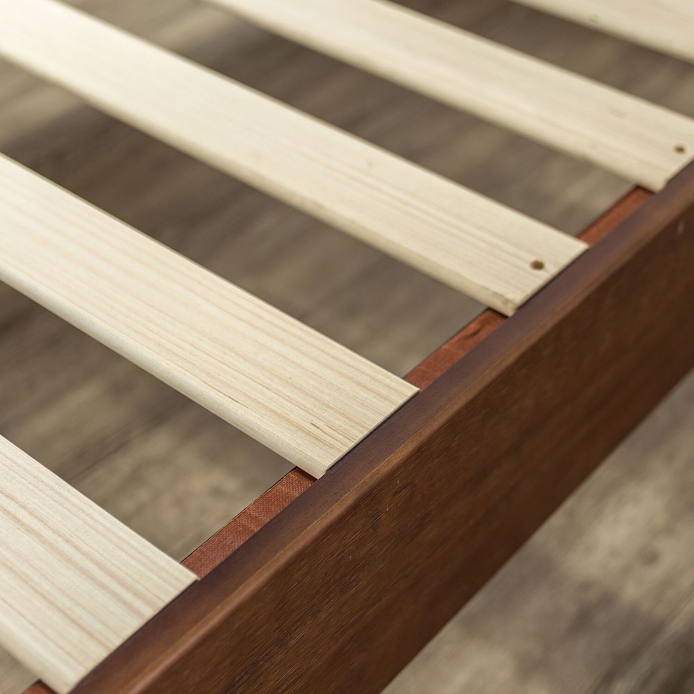 Lit plateforme en bois massif Priage de Zinus, modèle Deluxe Antique Espresso