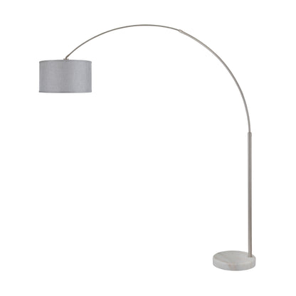 Lampe de sol à arche réglable en acier Q-Max 81 avec abat-jour extra large et socle en marbre