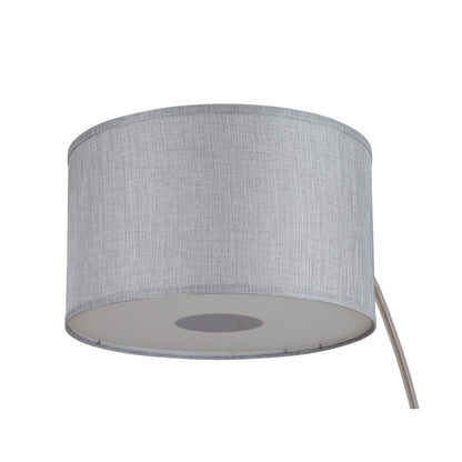 Lampe de sol à arche réglable en acier Q-Max 81 avec abat-jour extra large et socle en marbre