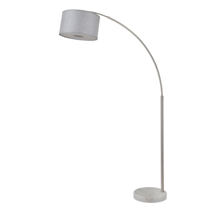 Lampe de sol à arche réglable en acier Q-Max 81 avec abat-jour extra large et socle en marbre