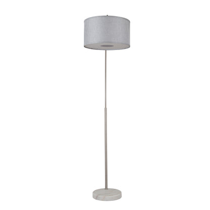 Lampe de sol à arche réglable en acier Q-Max 81 avec abat-jour extra large et socle en marbre
