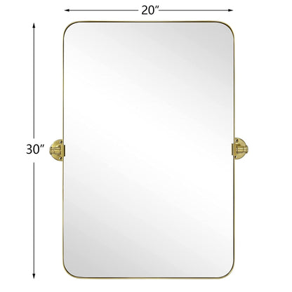 TEHOME Jonathan Miroir mural rectangulaire pivotant et inclinable en métal