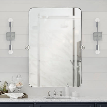 TEHOME Jonathan Miroir mural rectangulaire pivotant et inclinable en métal