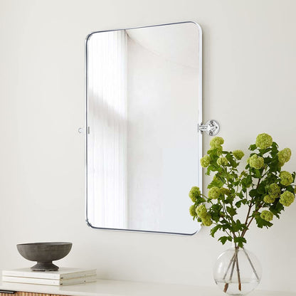 TEHOME Jonathan Miroir mural rectangulaire pivotant et inclinable en métal