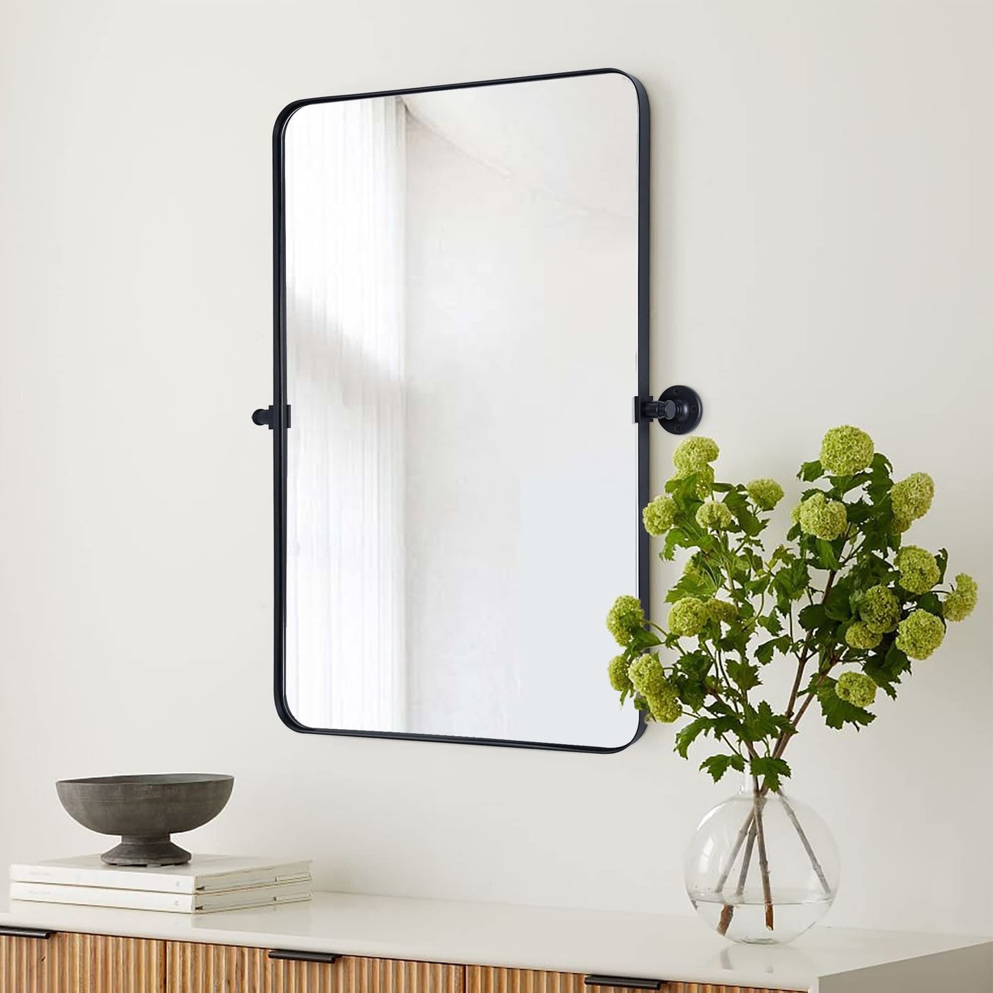 TEHOME Jonathan Miroir mural rectangulaire pivotant et inclinable en métal