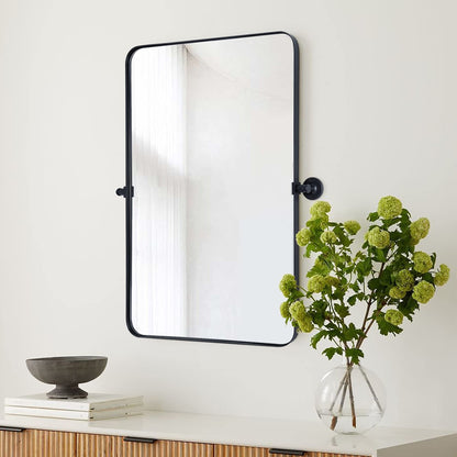 TEHOME Jonathan Miroir mural rectangulaire pivotant et inclinable en métal