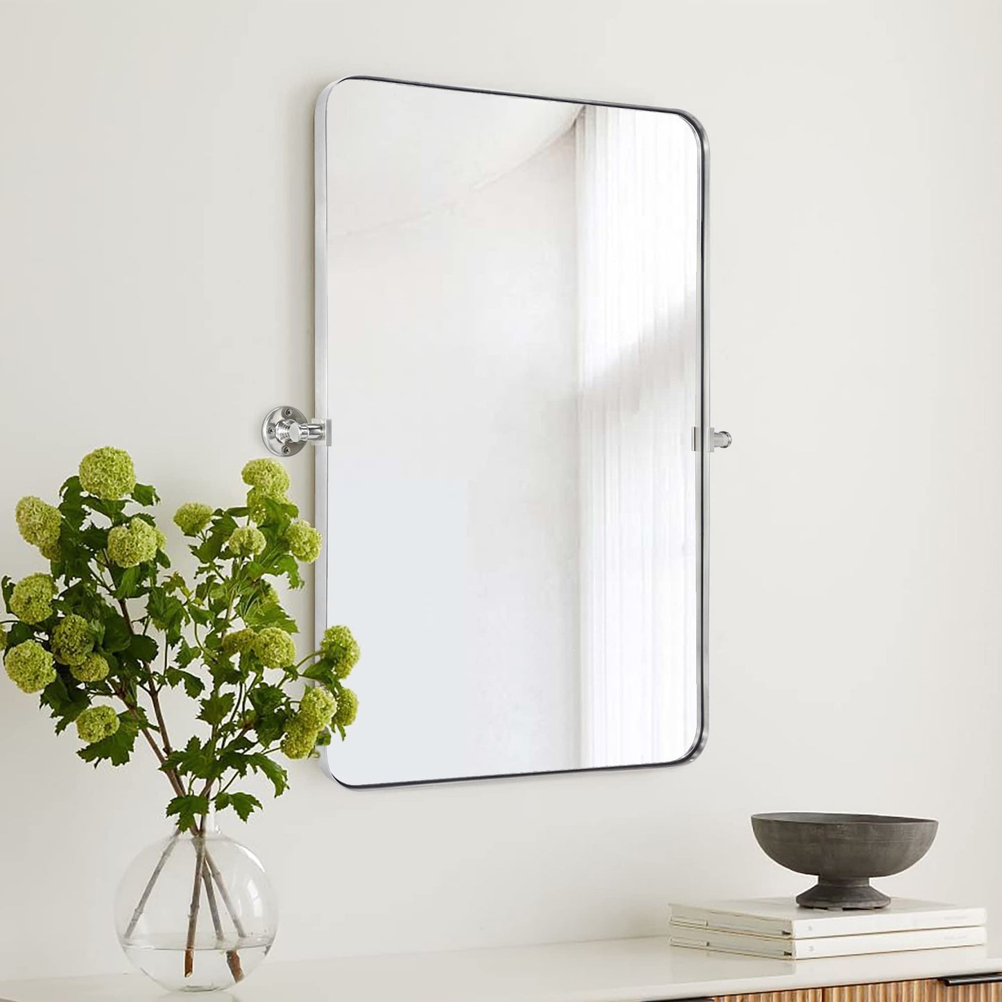 TEHOME Jonathan Miroir mural rectangulaire pivotant et inclinable en métal