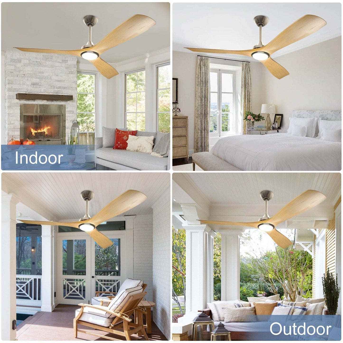 Ventilateur de plafond à télécommande avec éclairage, à montage encastré