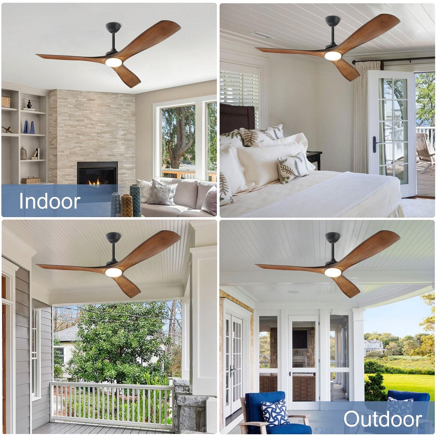 Ventilateur de plafond à télécommande avec éclairage, à montage encastré