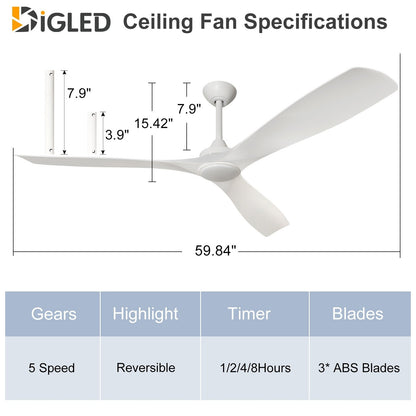 Ventilateur de plafond à télécommande avec éclairage, à montage encastré