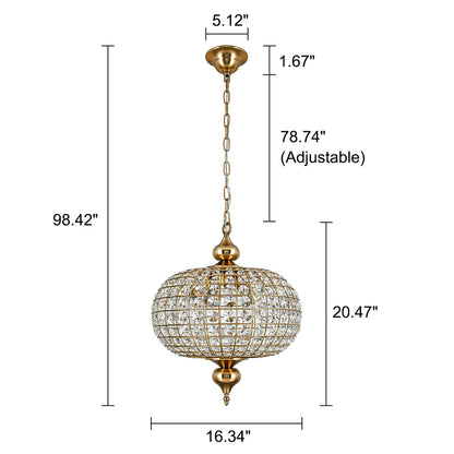 Luminaire suspendu rétro français à 4/5 lumières, globe en laiton antique et cristal, pour îlot de cuisine.
