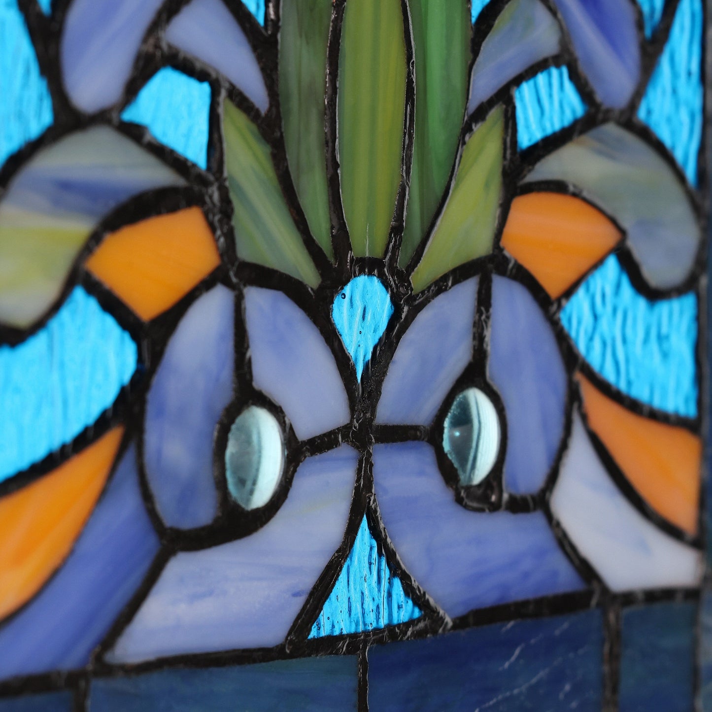 Panneau de fenêtre en verre dépoli à motifs de fleur de lis de style victorien de River of Goods - 24,1 cm (L) x 0,6 cm (l) x 91,4 cm (H)