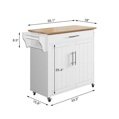 Îlot roulant de cuisine avec rangement