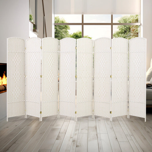 Paravent de séparation de pièce, hauteur 1,8 m, en fibre tressée, pliable, pour plus d'intimité.