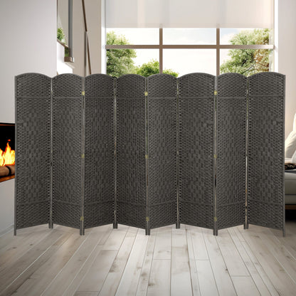 Paravent de séparation de pièce, hauteur 1,8 m, en fibre tressée, pliable, pour plus d'intimité.