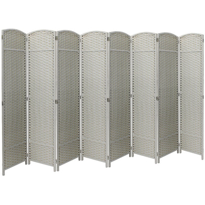 Paravent pliable pour séparer les pièces, écran de confidentialité, cloison haute, mur pliable, 8 panneaux - 244 cm L x 49,5 cm l x 175 cm H