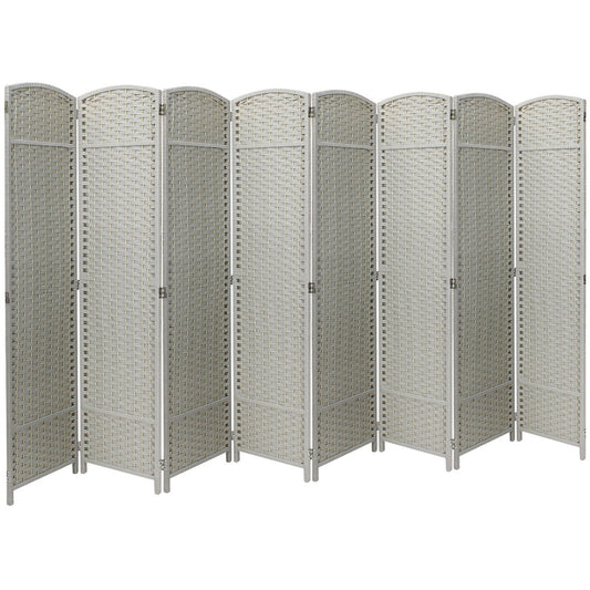 Paravent pliable pour séparer les pièces, écran de confidentialité, cloison haute, mur pliable, 8 panneaux - 244 cm L x 49,5 cm l x 175 cm H