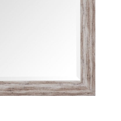 Grand miroir mural rustique - Miroir pleine longueur rectangulaire avec cadre en bois 66 x 32 pouces pour salon, chambre à coucher