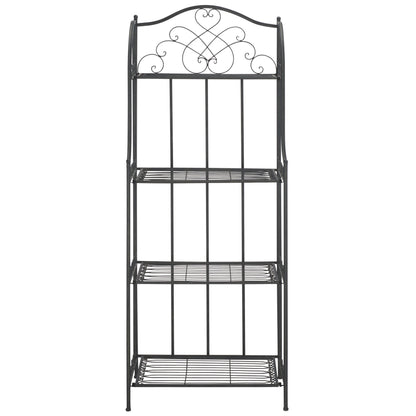 SAFAVIEH Bryn, étagère à fourreaux en fer forgé style victorien, 4 niveaux, pour extérieur - 63,5 cm L x 38,1 cm P x 160 cm H - 63,5L x 38,1P x 160H