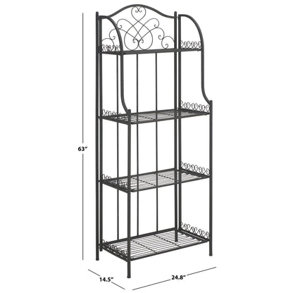 SAFAVIEH Bryn, étagère à fourreaux en fer forgé style victorien, 4 niveaux, pour extérieur - 63,5 cm L x 38,1 cm P x 160 cm H - 63,5L x 38,1P x 160H