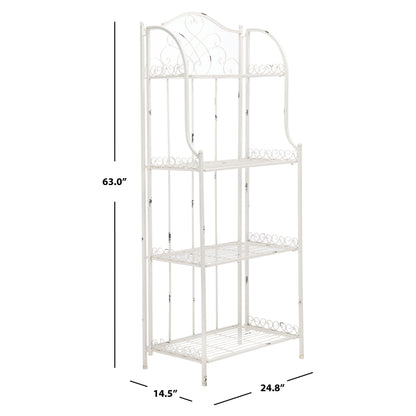SAFAVIEH Bryn, étagère à fourreaux en fer forgé style victorien, 4 niveaux, pour extérieur - 63,5 cm L x 38,1 cm P x 160 cm H - 63,5L x 38,1P x 160H