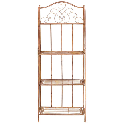 SAFAVIEH Bryn, étagère à fourreaux en fer forgé style victorien, 4 niveaux, pour extérieur - 63,5 cm L x 38,1 cm P x 160 cm H - 63,5L x 38,1P x 160H