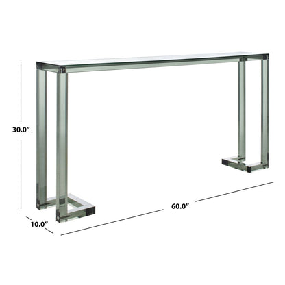 Table console en acrylique Couture Camryn de SAFAVIEH - Transparent - 60 L x 10 l x 30 h - 52Lx10Lx30H